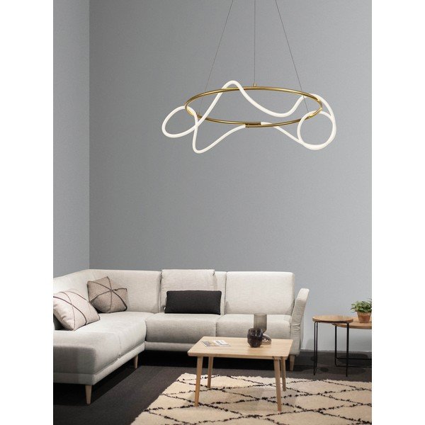 Aluminijasta LED zatemnitvena viseča svetilka v zlati barvi s senčilom iz akrilnega stekla ø 70 cm Tiriac – Nova Luce-image-1