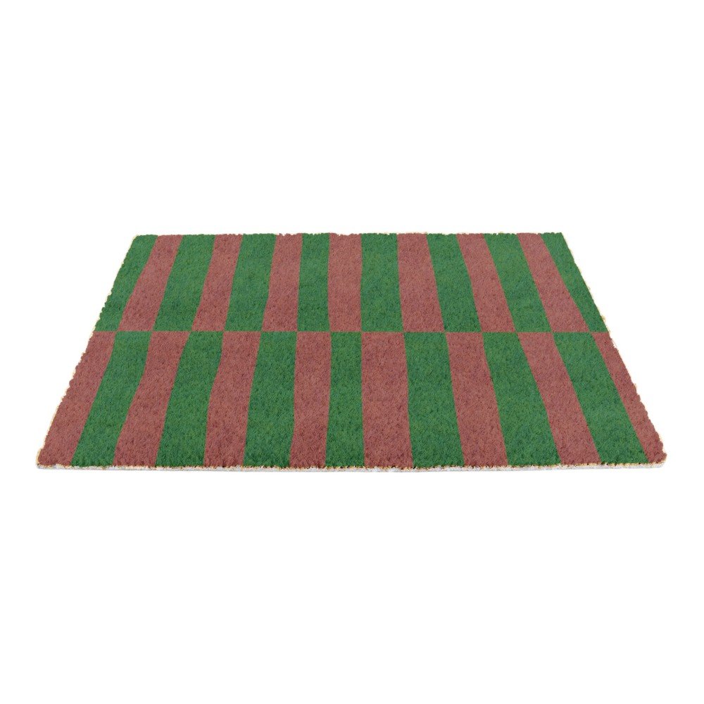 Predpražnik iz kokosovih vlaken 40x60 cm Pink & Green Half Stripes