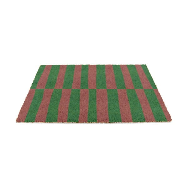 Predpražnik iz kokosovih vlaken 40x60 cm Pink & Green Half Stripes – Artsy Doormats