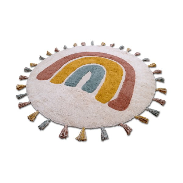Otroška ročno izdelana preproga Nattiot Rainbow, ø 110 cm-image-2