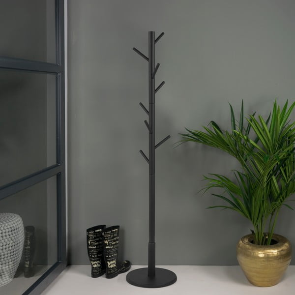 Črn obešalnik iz masivnega kavčukovca ø 36x170 cm Bro – Spinder Design-image-1