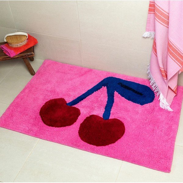 Rožnata tekstilna kopalniška preproga 83x52,5 cm Cherry – Rex London-image-1