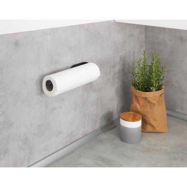 Črno stensko držalo za kuhinjske brisače Wenko Nio-image-1