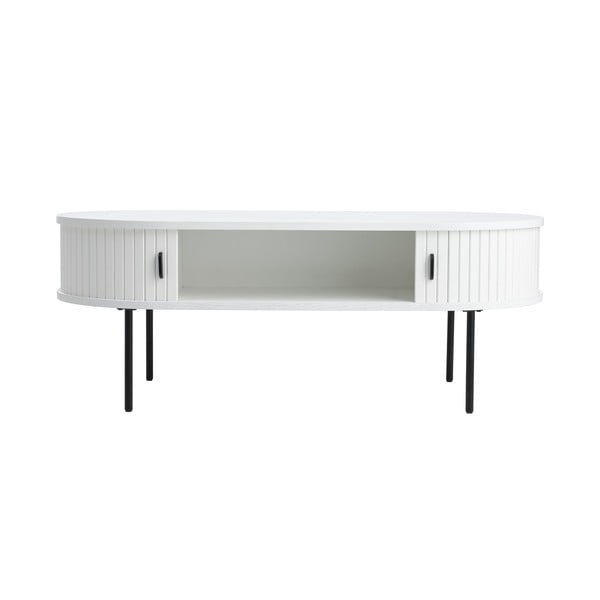 Bela klubska mizica v hrastovem dekorju 60x120 cm Nola – Unique Furniture-image-3