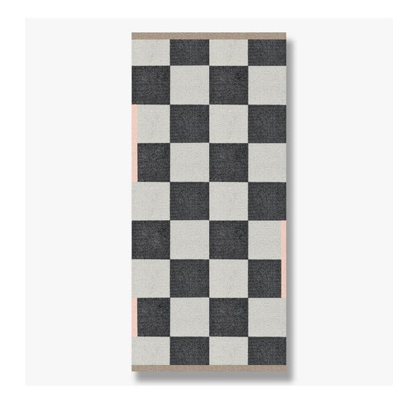 Črna/bela pralna preproga 70x150 cm Square – Mette Ditmer Denmark