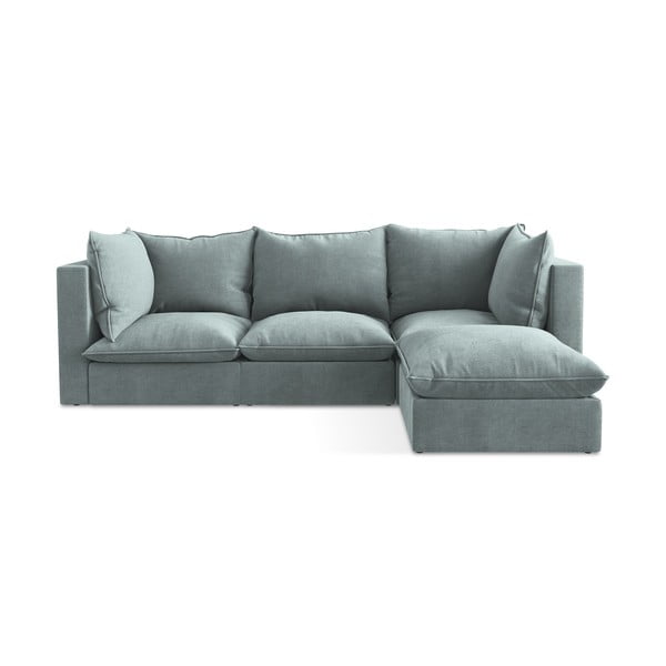 Modra kotna sedežna garnitura (desni kot/z ležalnikom) Manao – Makamii