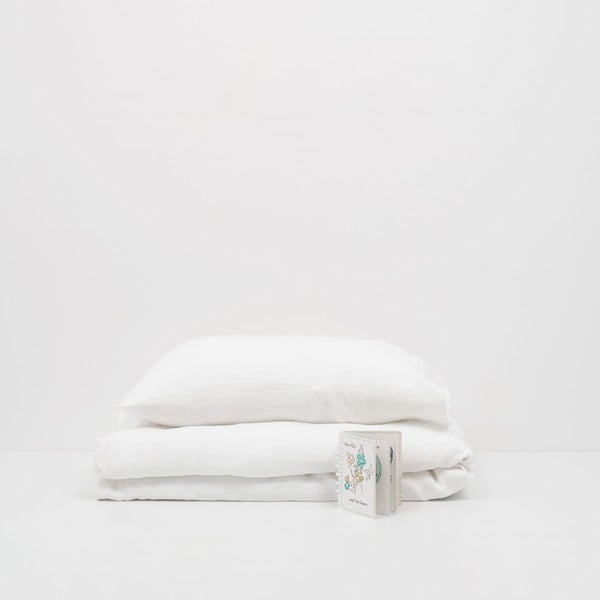 Otroška bela lanena prevleka za vzglavnik Linen Tales Nature, 40 x 60 cm-image-2