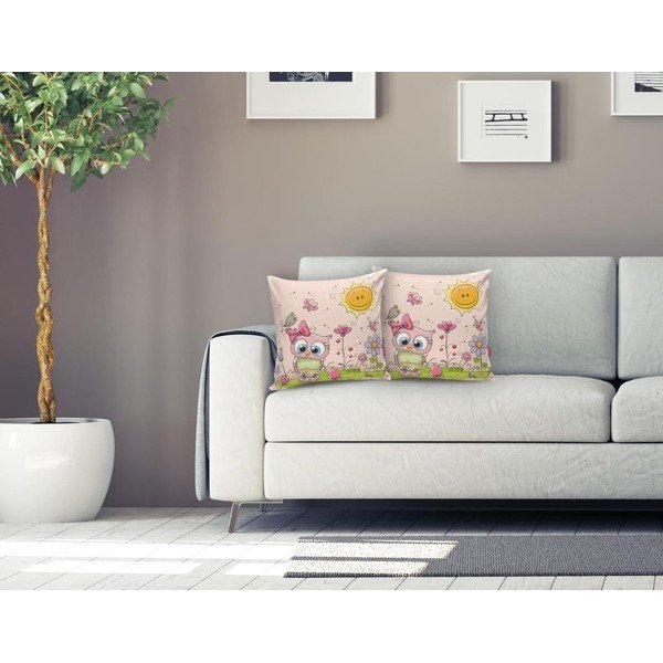 Otroška prevleka za blazino 43x43 cm Pink Owl – Mila Home-image-1