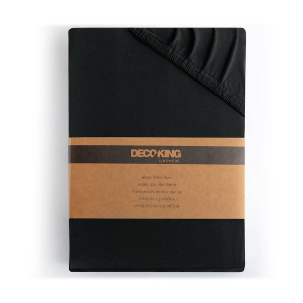 Črna napenjalna rjuha iz jerseyja 220x200 cm Amber – Restilo-image-4