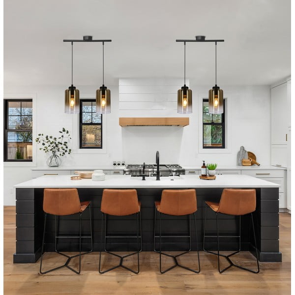 Črna viseča svetilka s steklenim senčnikom ø 10 cm Aspra – Candellux Lighting-image-1