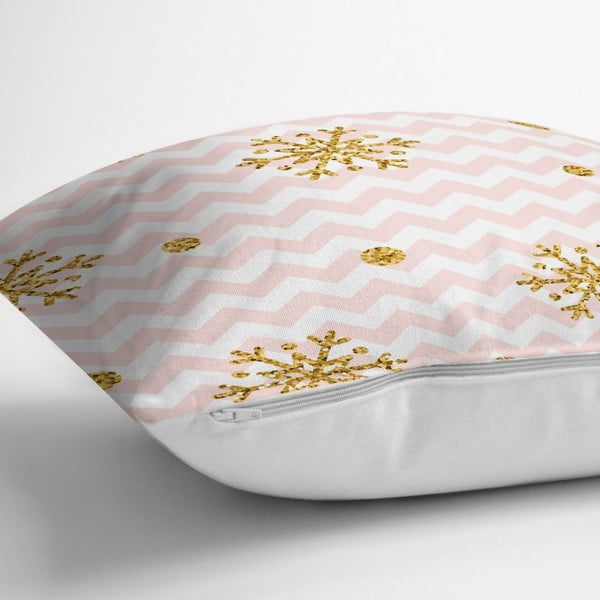 Božična prevleka za vzglavnik Minimalistične prevleke za blazine Zlate snežinke, 42 x 42 cm-image-1