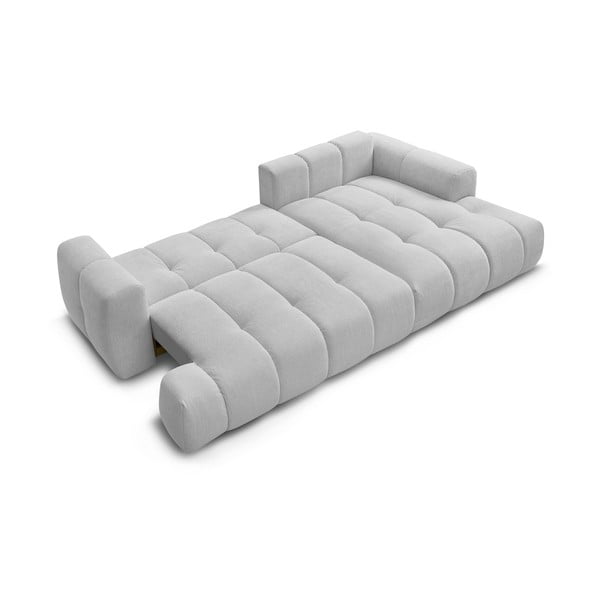 Svetlo siva raztegljiva/s prostorom za shranjevanje kotna sedežna garnitura (desni kot/z ležalnikom) Fuji – Bobochic Paris-image-4