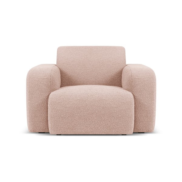 Rožnat fotelj iz tkanine bouclé Molino – Micadoni Home