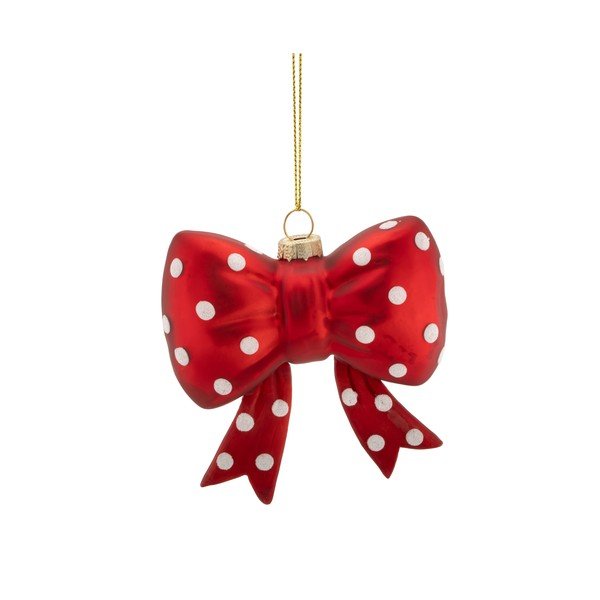 Steklen okrasek za jelko 3,5 cm Spotty Bow – Sass & Belle