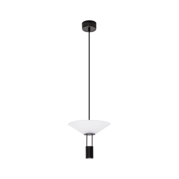 Mat črna aluminijasta LED viseča svetilka s senčilom iz akrilnega stekla ø 22 cm Anafi – Nova Luce
