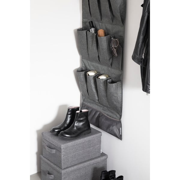 Siva tekstilna škatla za shranjevanje s pokrovom 40x30x22 cm Soft Storage – Bigso-image-1