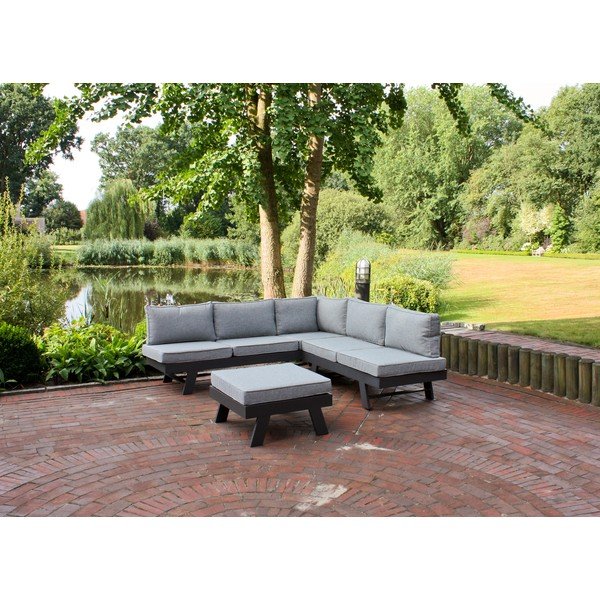 Siva aluminijasta vrtna garnitura za 4 osebe Donna – Garden Pleasure-image-1