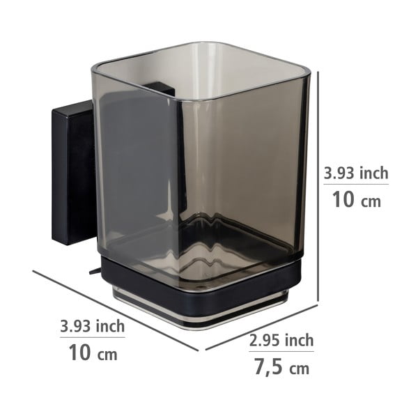 Črn plastičen lonček za zobne ščetke z namestitvijo brez vrtanja Quadro – Wenko-image-4