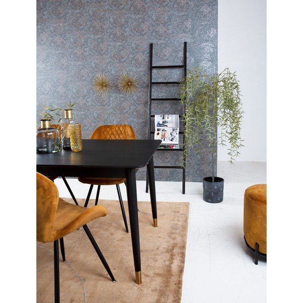 Črna jedilna miza iz lesa kavčukovca Canett Nelly, 180 x 90 cm-image-2