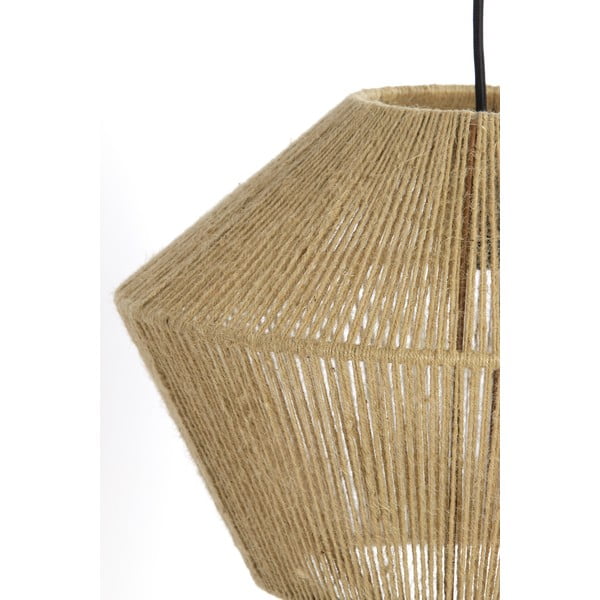 Svetlo zelena viseča svetilka s senčilom iz jute ø 40 cm Fugia – Light & Living-image-1