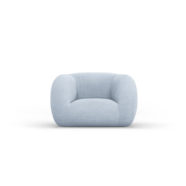 Svetlo moder fotelj iz tkanine bouclé Essen – Cosmopolitan Design