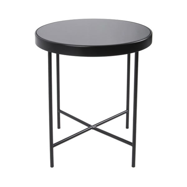 Črna Leitmotiv gladka stranska mizica, ⌀ 42,5 cm