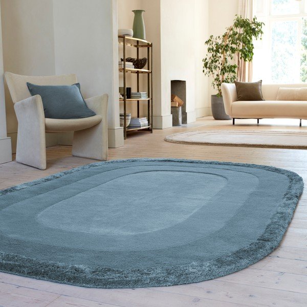 Modra ročno tkana preproga iz mešanice volne 200x290 cm Halo – Asiatic Carpets-image-1