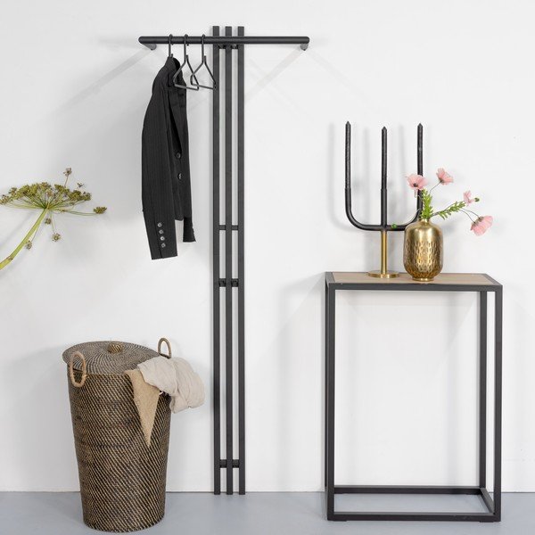 Črn kovinski stenski obešalnik 65 cm Senza – Spinder Design-image-1