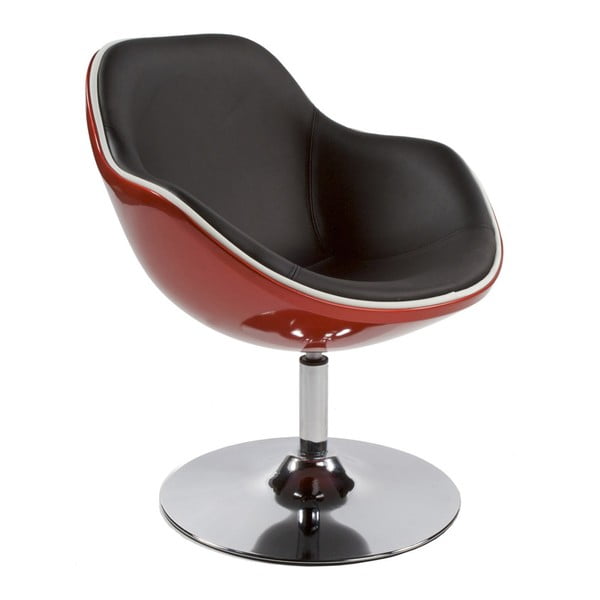 Rdeče-črni vrtljivi fotelj Kokoon Design Daytona