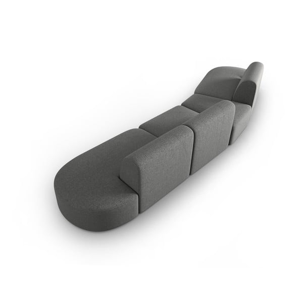 Siva sedežna garnitura iz šenilje levi kot 428 cm Paolo – Milo Casa-image-3