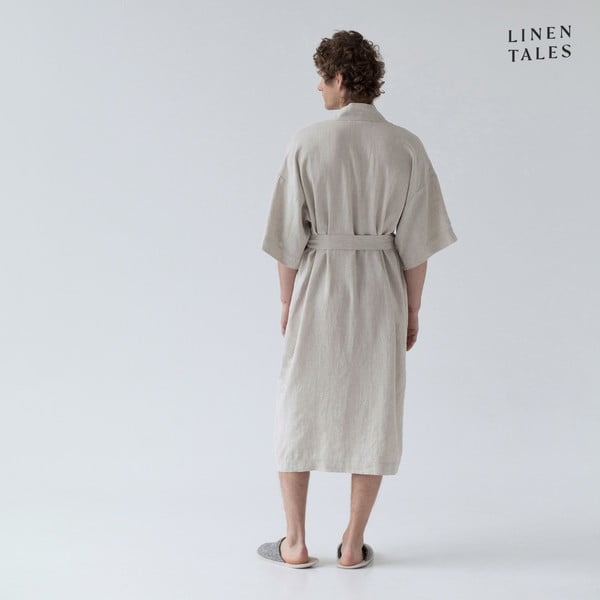 Bež lanen kopalni plašč velikosti S/M Summer – Linen Tales-image-4