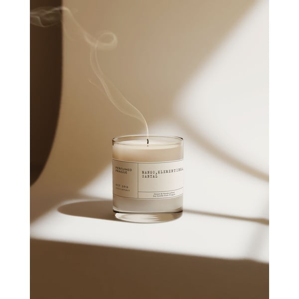 Dišeča sveča iz sojinega voska čas gorenja 40 h #67 Mango, Clementine, Sandalwood – Perfumed Prague-image-2