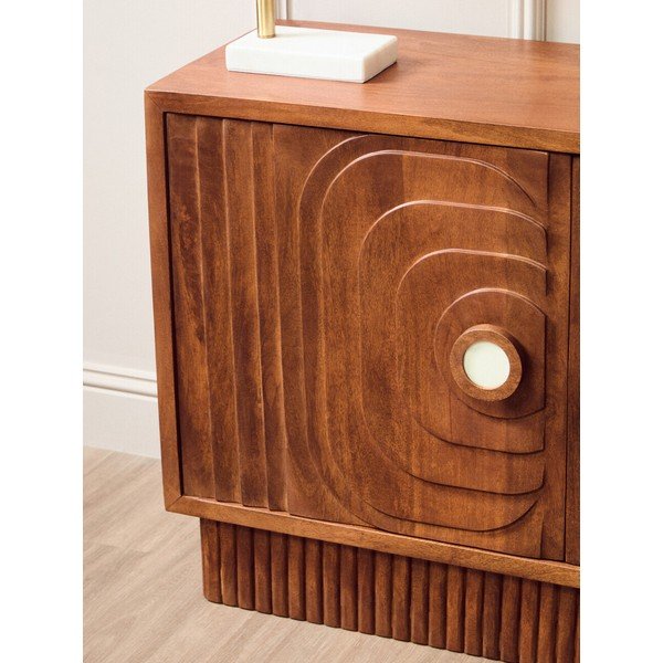 Komoda iz masivnega manga v temni naravni barvi 40x75x116 cm Sangar – Premier Housewares-image-2