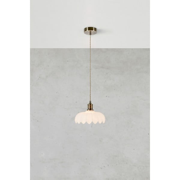 Bela in medeninasta viseča svetilka s steklenim senčilom ø 25,5 cm Kurage – Markslöjd-image-3