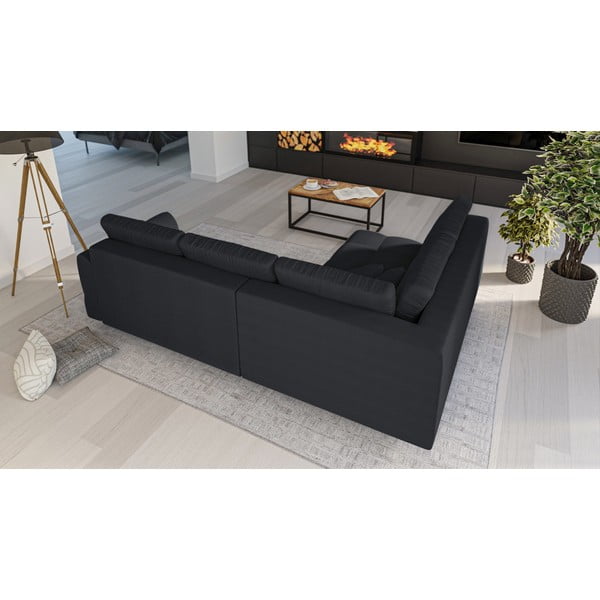 Temno siva kotna sedežna garnitura (z levim kotom) Ariella – Ropez-image-3