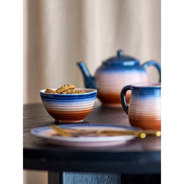 Modre/oranžne keramične skledice v kompletu 4 ks za juho 350 ml Tatum – Bloomingville-image-1