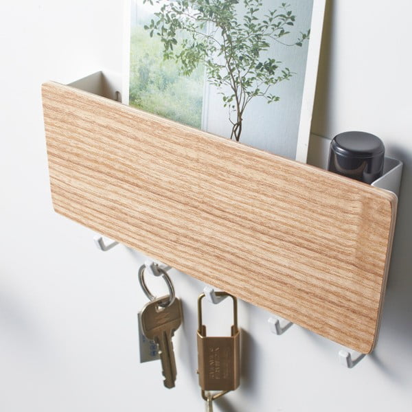 Belo stensko stojalo za ključe YAMAZAKI Rin-image-2