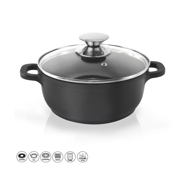 Lonec Pfluon Granit s steklenim pokrovom Orion Grande, ⌀ 24 cm-image-3