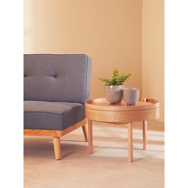 Okrogla stranska mizica v borovem dekorju ø 60 cm Viborg – Premier Housewares-image-4
