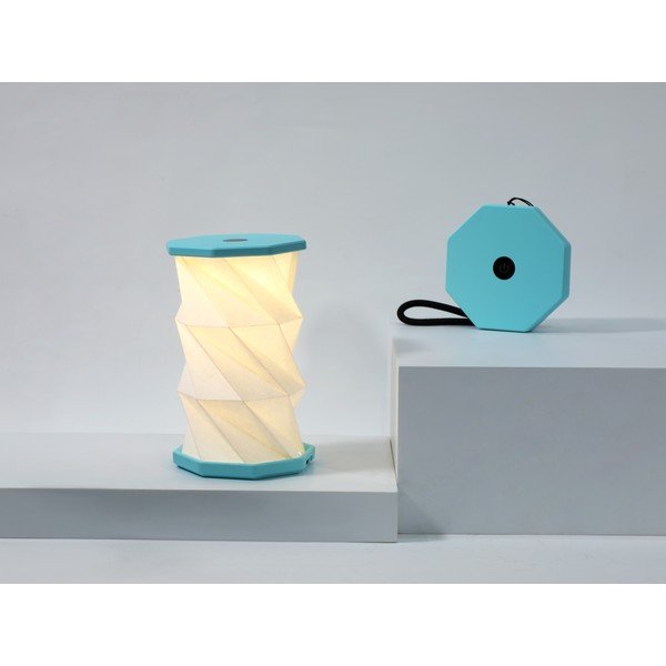 Bela/turkizna prenosljiva svetlobna dekoracija na USB ø 8 cm Twist – Gingko-image-3