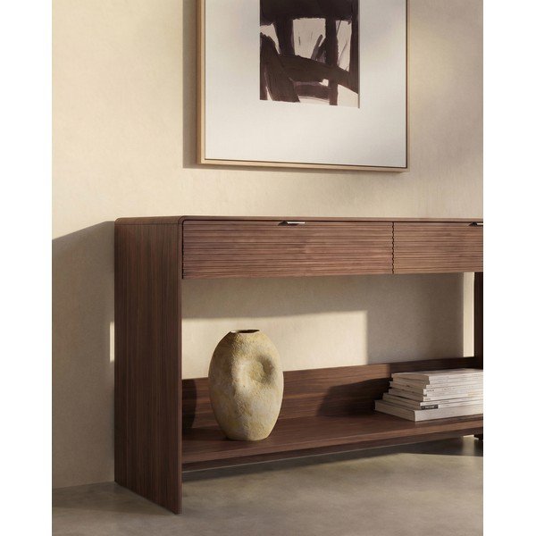 Komoda v orehovem dekorju v temni naravni barvi 120x81x35 cm Norlen – Kave Home-image-1