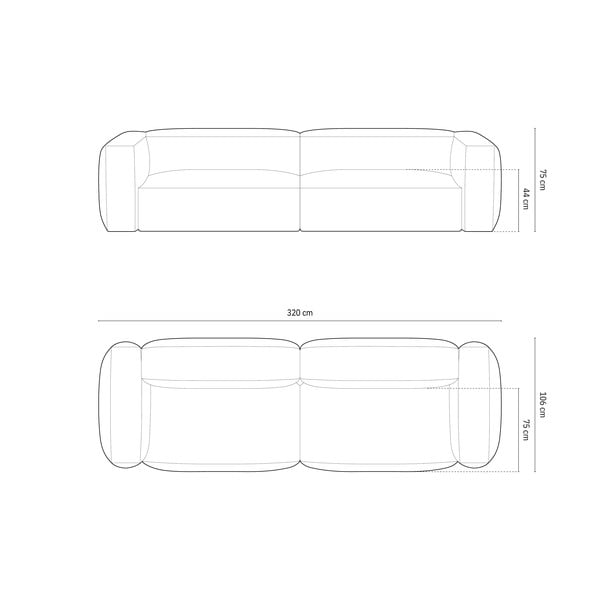 Zelena žametna sedežna garnitura 320 cm Martina – Micadoni -image-4