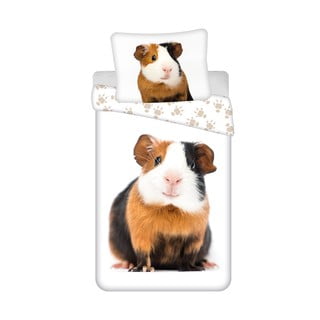Bela enojna bombažna otroška posteljnina 140x200 cm Guinea Pig – Jerry Fabrics
