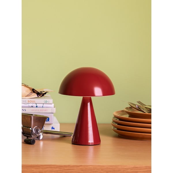 Rdeča LED zatemnitvena namizna svetilka (višina 20 cm) Mush – Hübsch-image-1