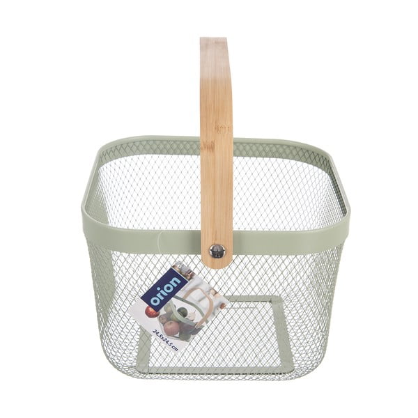 Žična kovinska košara 24,5x24,5x30 cm Greenish – Orion-image-3