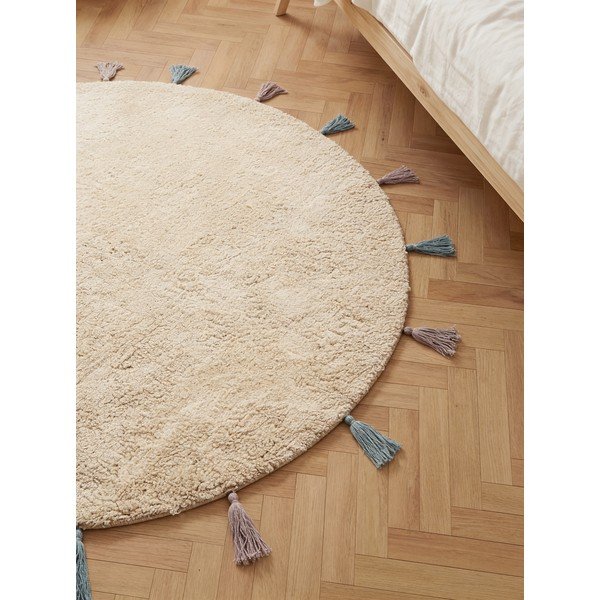 Kremno bela pralna/ročno tkana bombažna otroška preproga ø160 cm Snuggle Sunna – Hanse Home-image-2