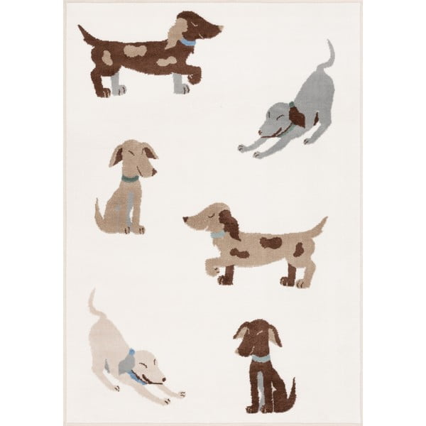 Slonokoščena otroška preproga 80x150 cm Dogsie Pearl – FD