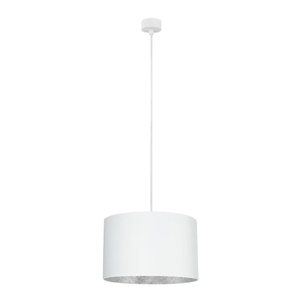 Bela viseča svetilka z detajli v srebrni barvi Sotto Luce Mika M, ⌀ 36 cm