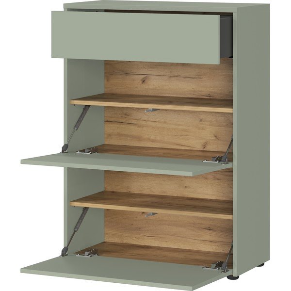 Prašno zelena omarica v mat dekorju 70x99x34 cm Binetto – Germania-image-2