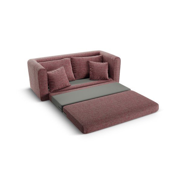 Temno rožnata raztegljiva sedežna garnitura 158 cm Lido – Micadoni -image-4